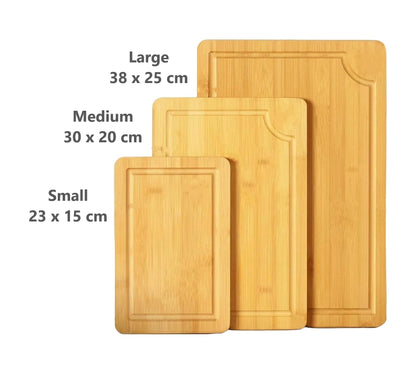 Bamboo Chopping Board Set of 3 Piece