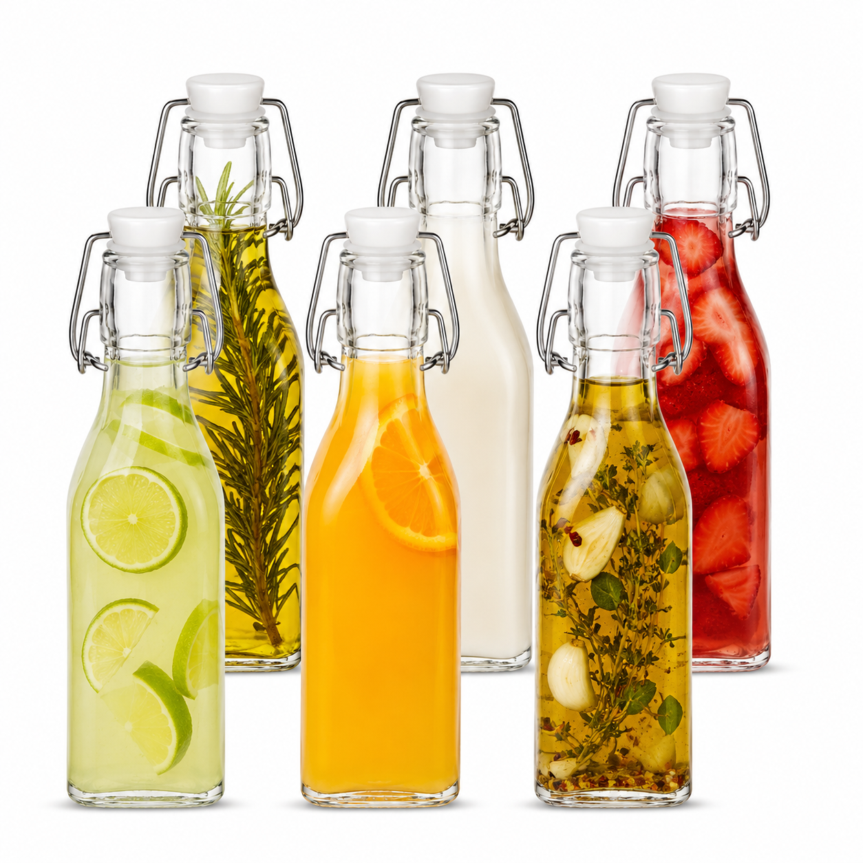 Clip Top Preserve Bottles 250ml - Set of 6