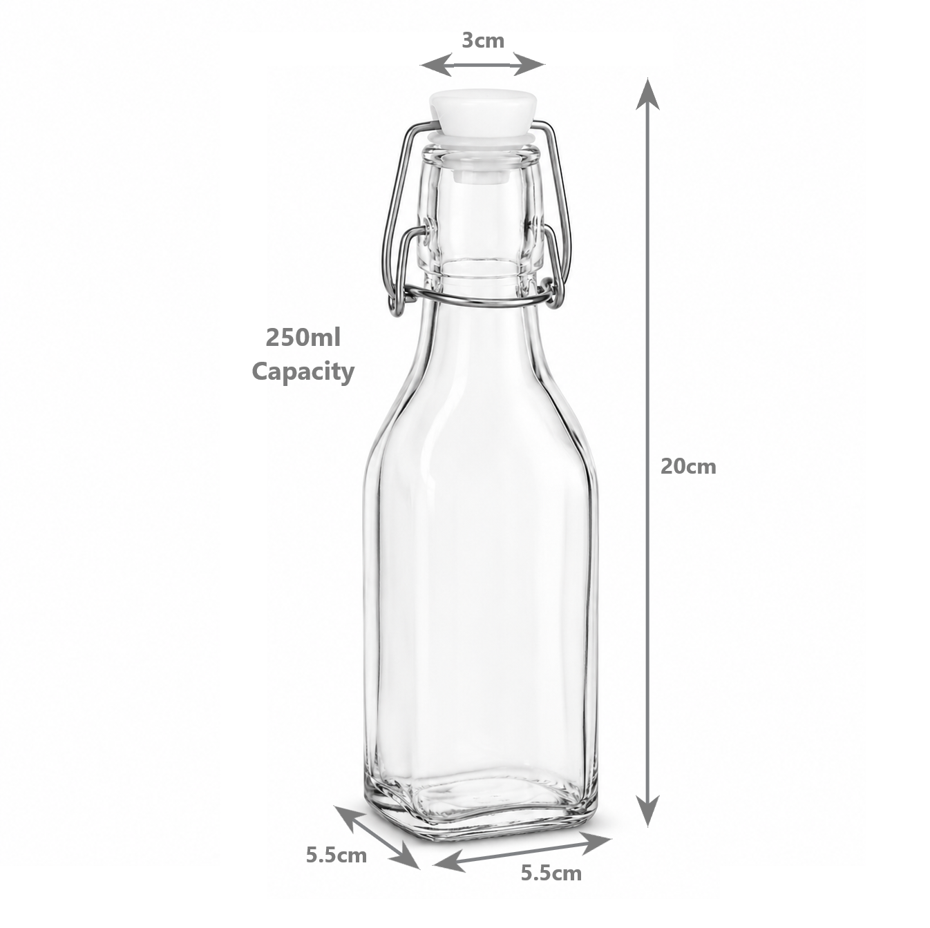 Clip Top Preserve Bottles 250ml - Set of 6