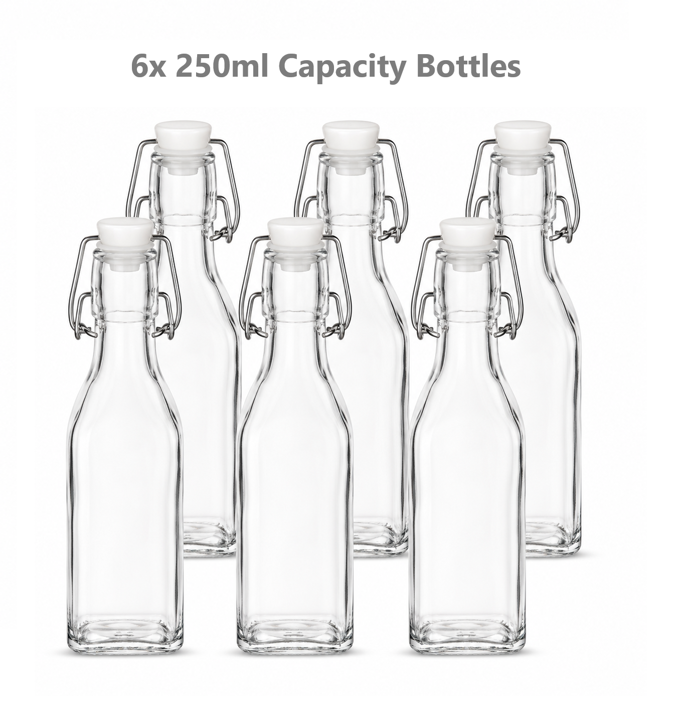 Clip Top Preserve Bottles 250ml - Set of 6