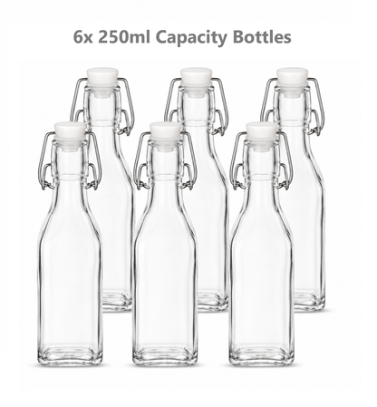 Clip Top Preserve Bottles 250ml - Set of 6