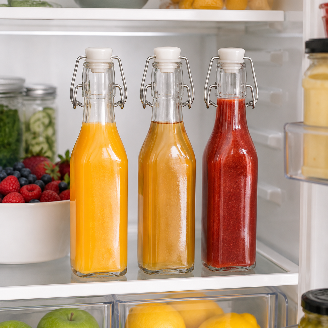 Clip Top Preserve Bottles 250ml - Set of 6