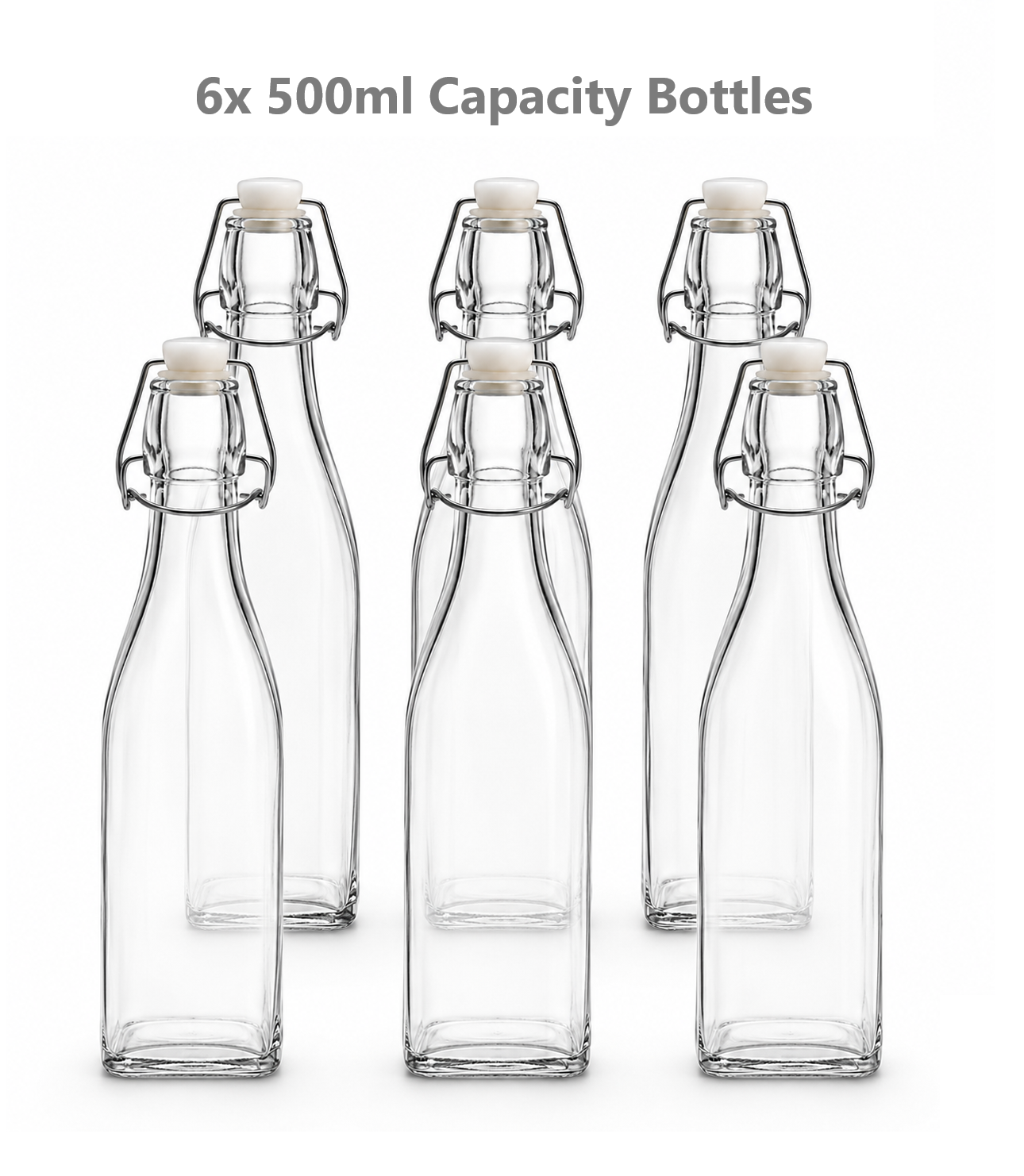 Clip Top Preserve Bottles 500ml - Set of 6
