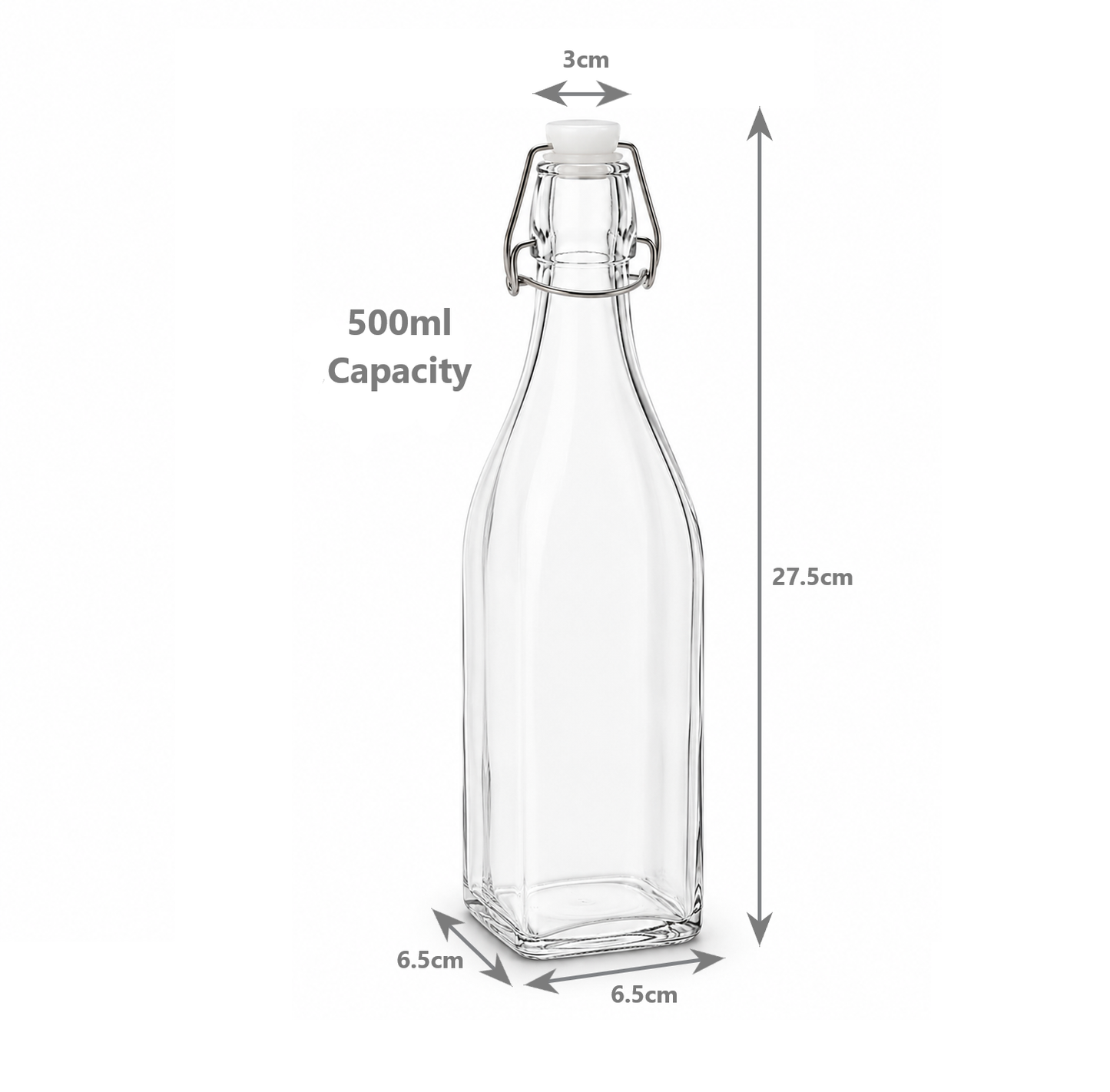 Clip Top Preserve Bottles 500ml - Set of 6