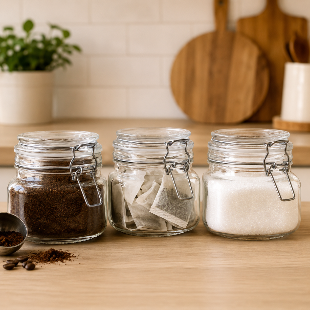 500ml Clip Top Glass Storage Jars - Set of 6