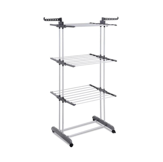 4-Tier Clothes Airer Drying Rack - Grey