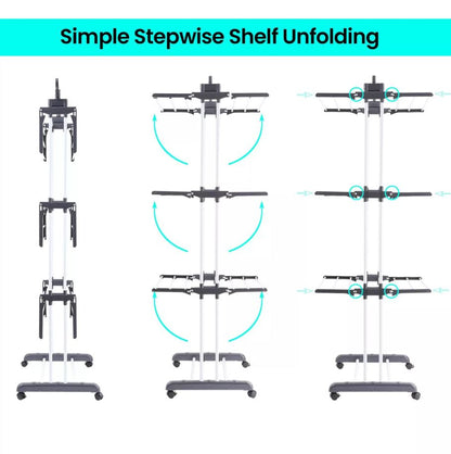 4-Tier Clothes Airer Drying Rack - Grey