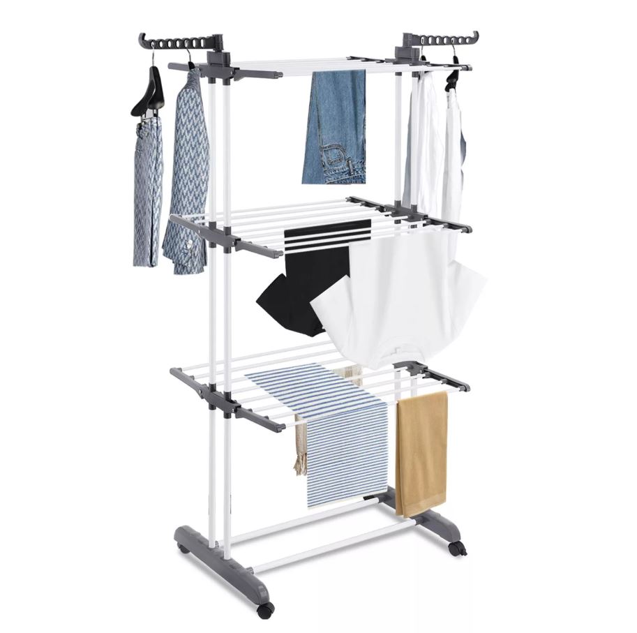 4-Tier Clothes Airer Drying Rack - Grey