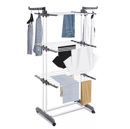 4-Tier Clothes Airer Drying Rack - Grey