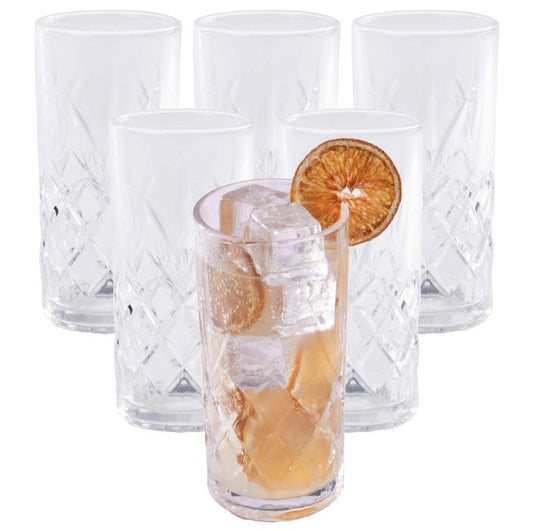 Crystallised Highball Glasses - Set of 6