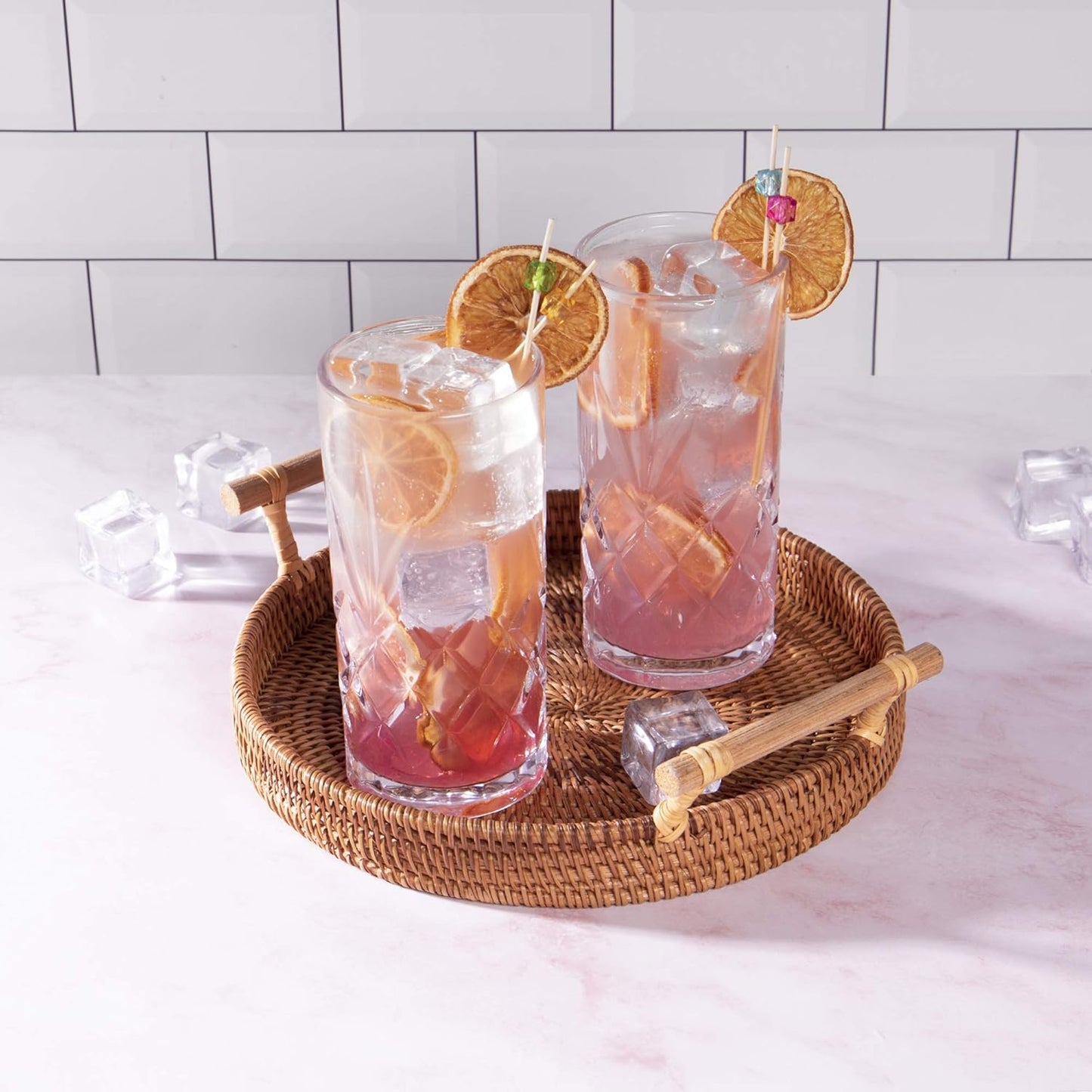 Crystallised Highball Glasses - Set of 6