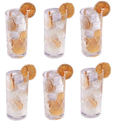 Crystallised Highball Glasses - Set of 6