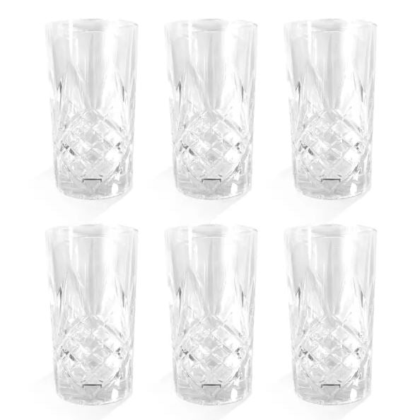 Crystallised Highball Glasses - Set of 6