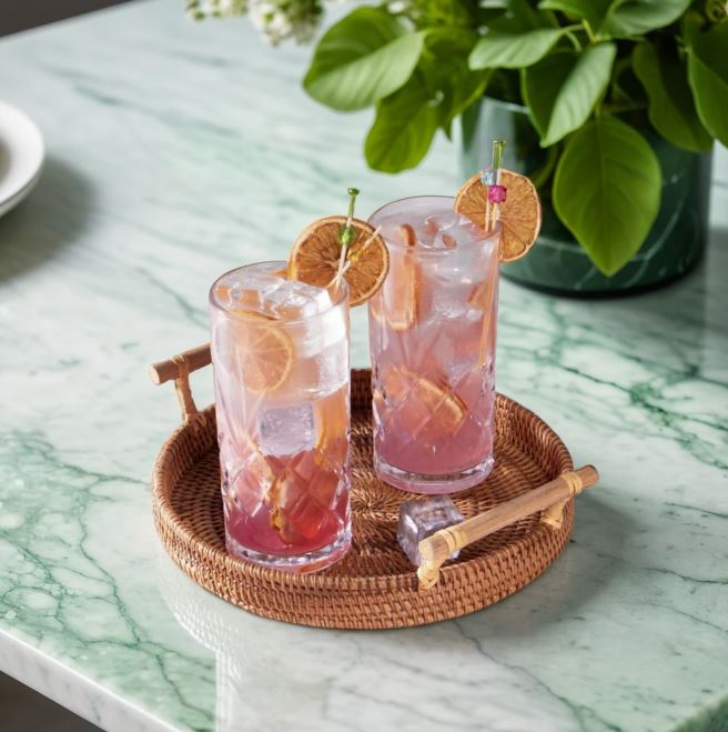 Crystallised Highball Glasses - Set of 6