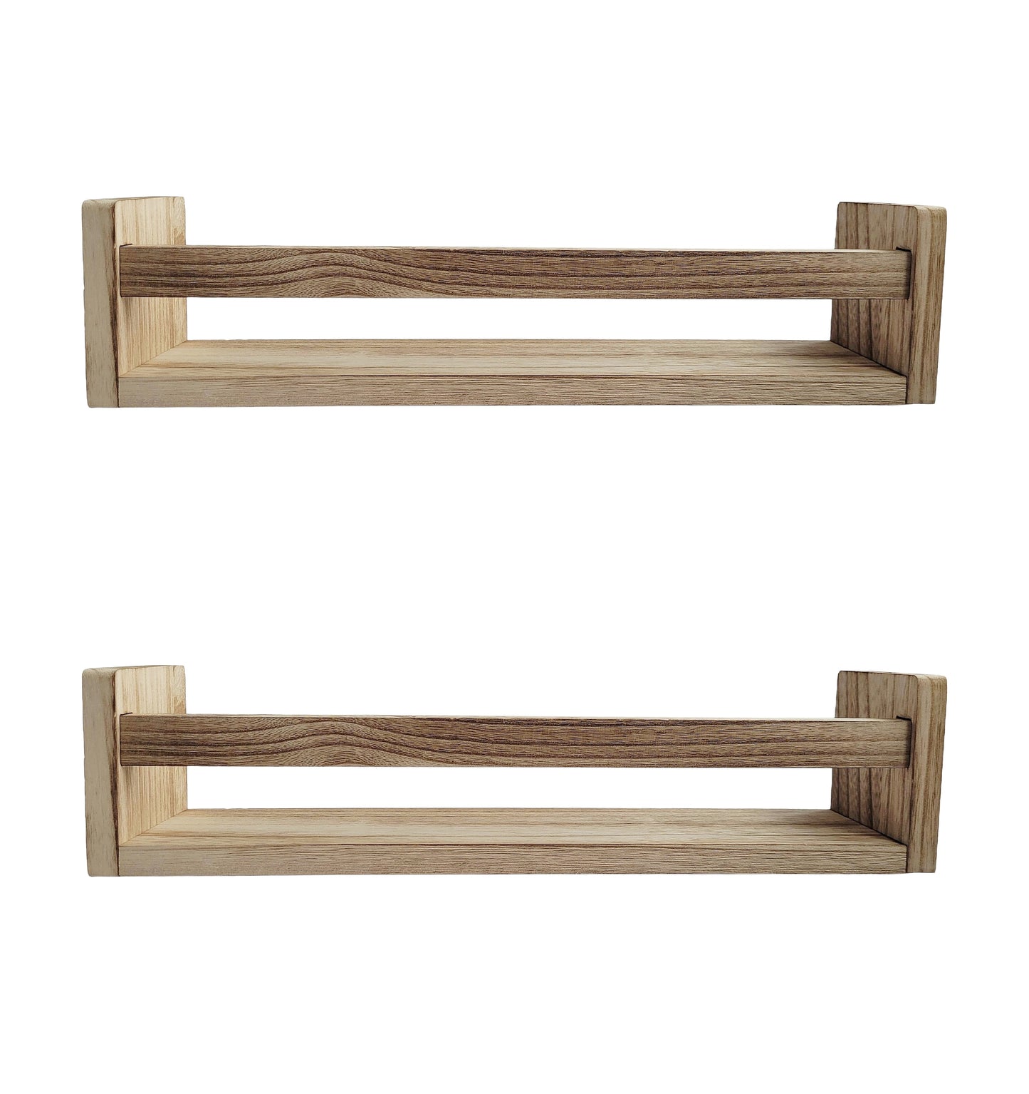 Nursery Floating Book Shelves Dark Wood - Set of 2