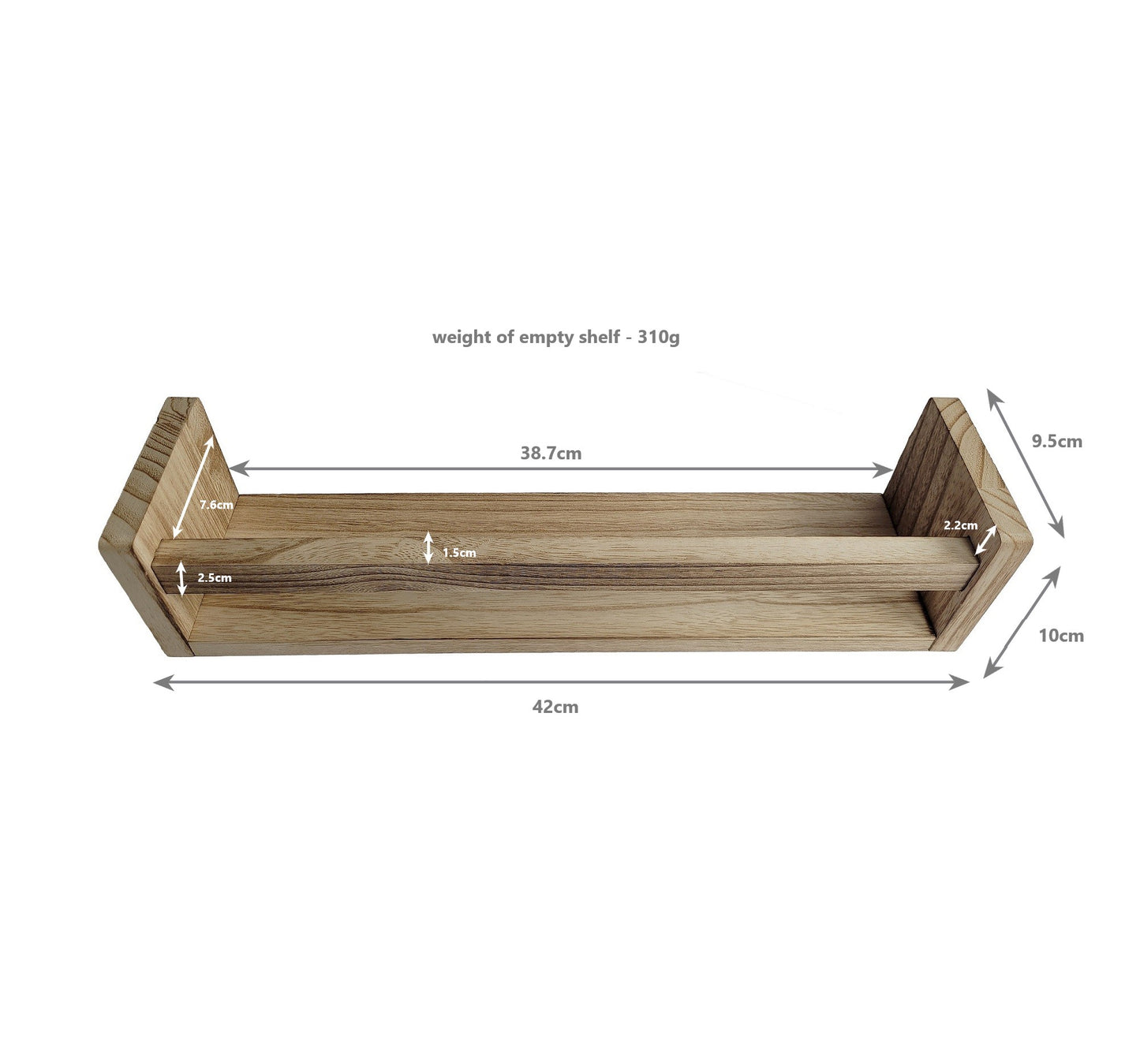 Nursery Floating Book Shelves Dark Wood - Set of 2