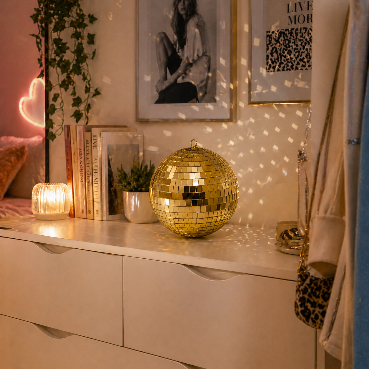 Mirror Disco Ball 20cm - Gold