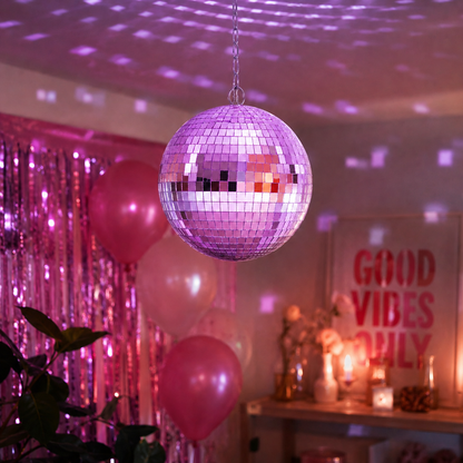 Mirror Disco Ball 20cm - Lilac