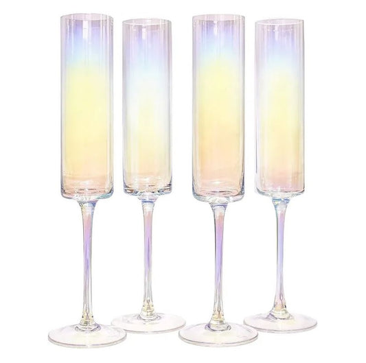 Edge Champagne Flutes Iridescent - Set of 4