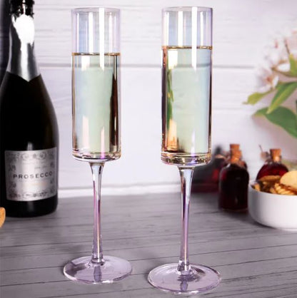 Edge Champagne Flutes Iridescent - Set of 4