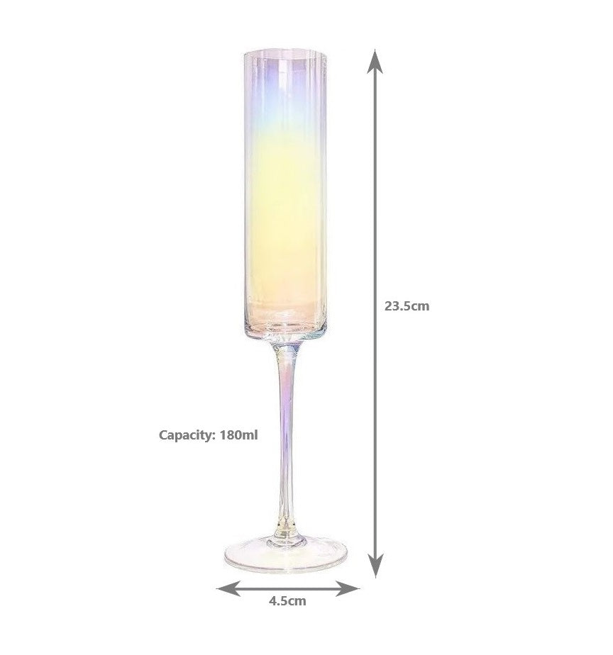 Edge Champagne Flutes Iridescent - Set of 4