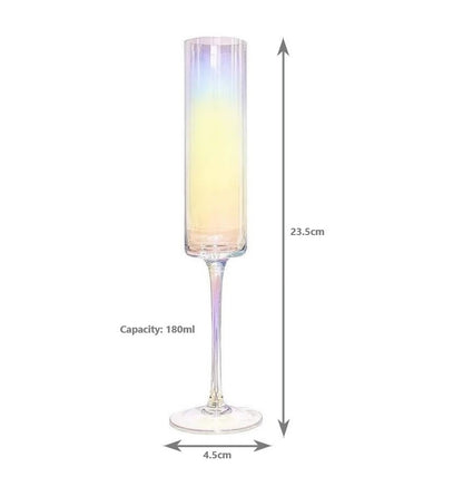 Edge Champagne Flutes Iridescent - Set of 4
