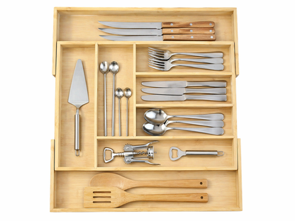 Extending Bamboo Cutlery Tray - Extra Large