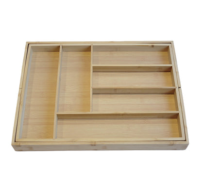 Extending Bamboo Cutlery Tray - Extra Large