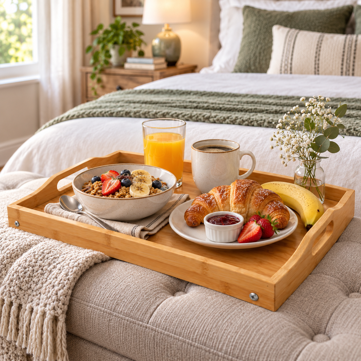 Bamboo Lap Tray with Folding Legs - 50cm x 30cm