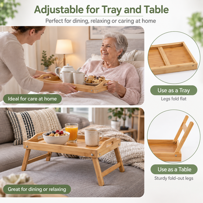 Bamboo Lap Tray with Folding Legs - 50cm x 30cm