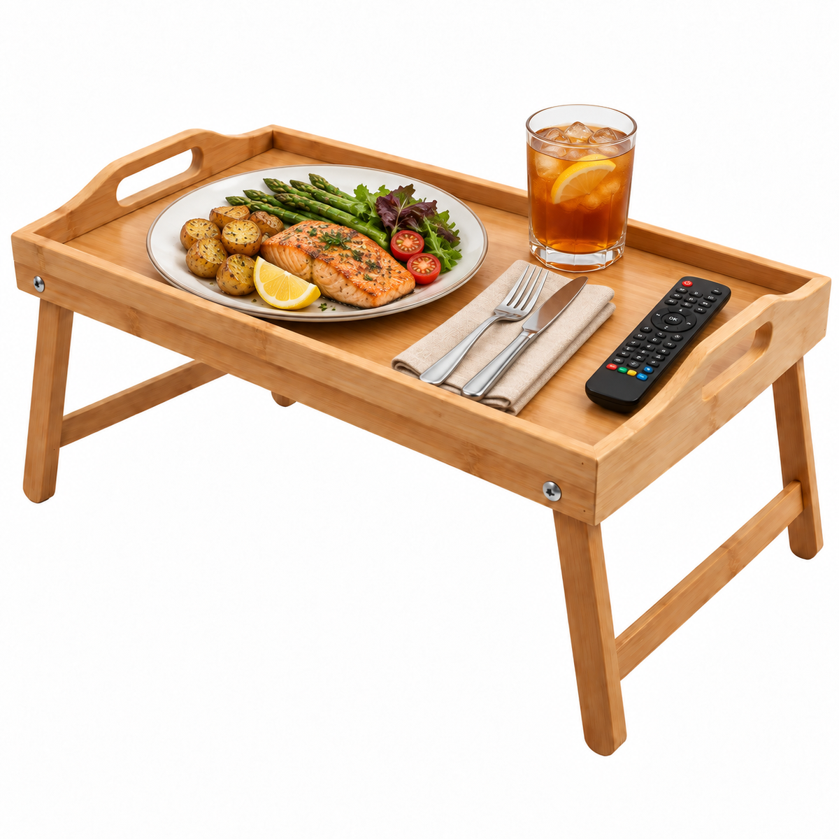 Bamboo Lap Tray with Folding Legs - 50cm x 30cm
