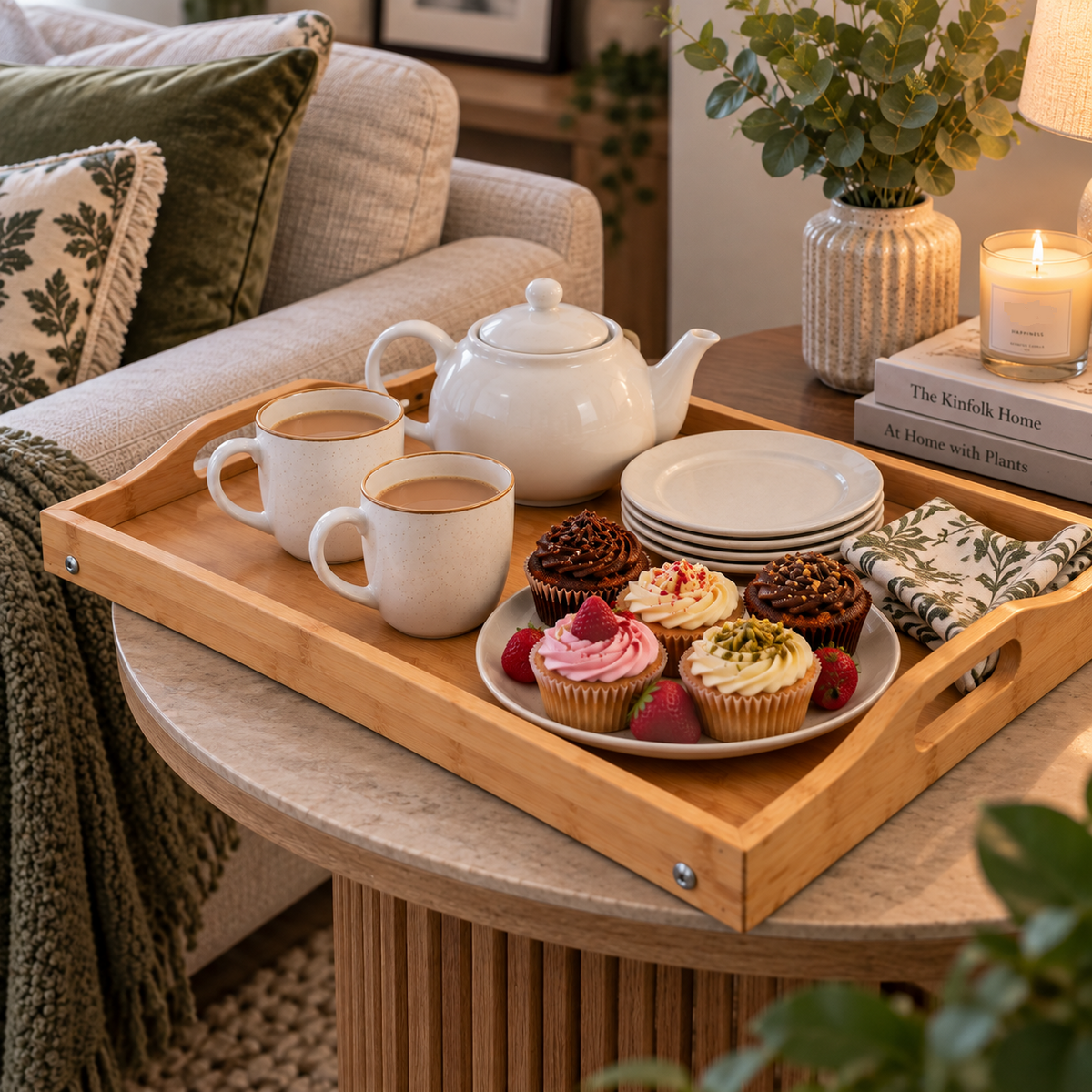 Bamboo Lap Tray with Folding Legs - 50cm x 30cm