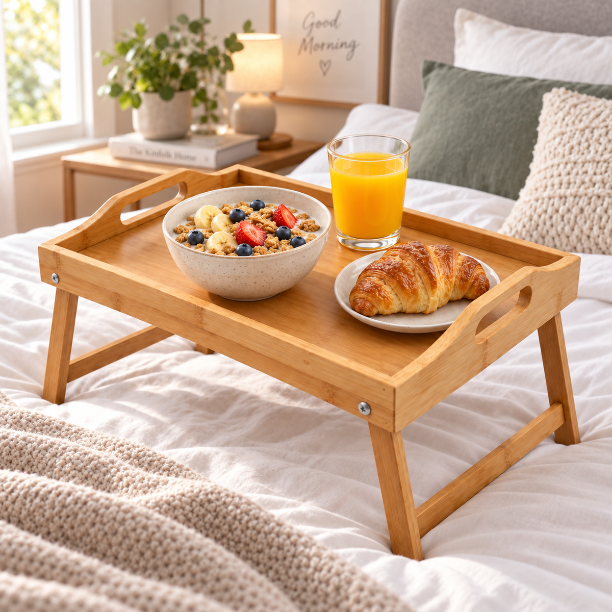Bamboo Lap Tray with Folding Legs