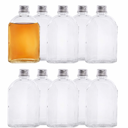 Glass Flask Bottles 200ml - Set of 10