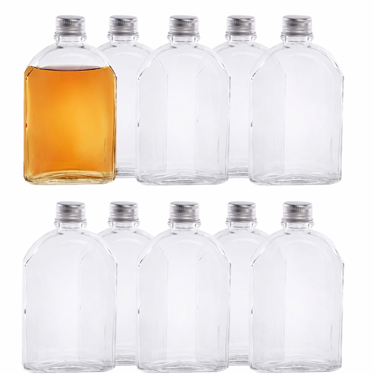 Glass Flask Bottles 200ml - Set of 10