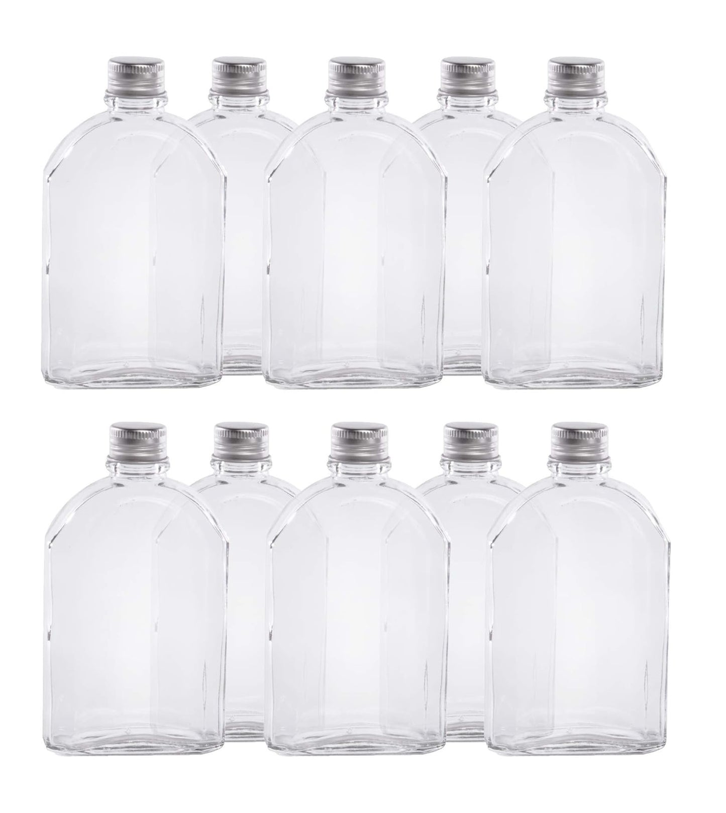 Glass Flask Bottles 200ml - Set of 10