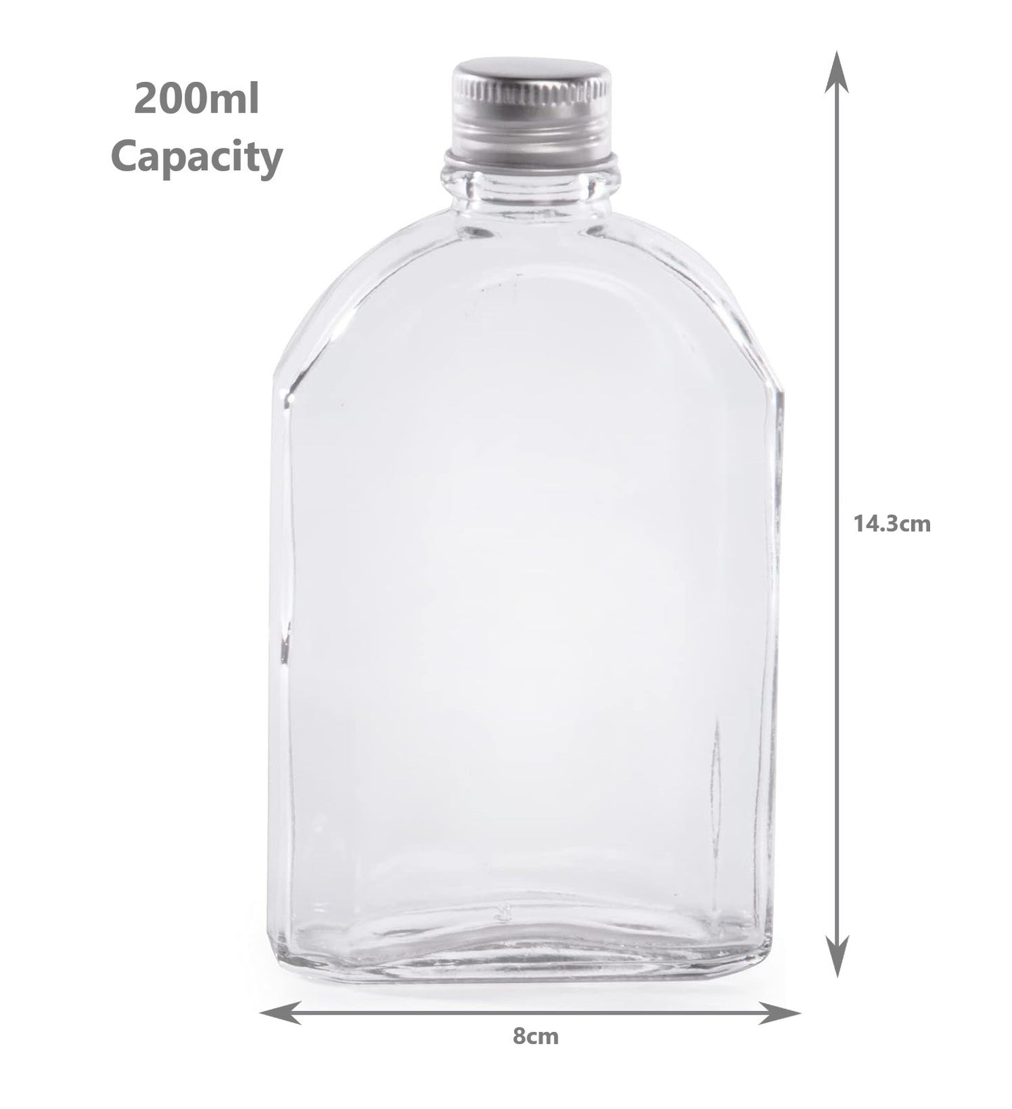 Glass Flask Bottles 200ml - Set of 10