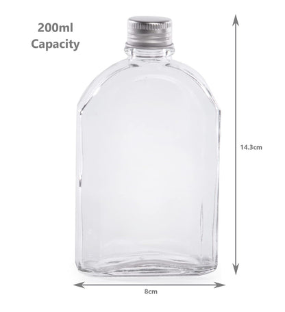 Glass Flask Bottles 200ml - Set of 10