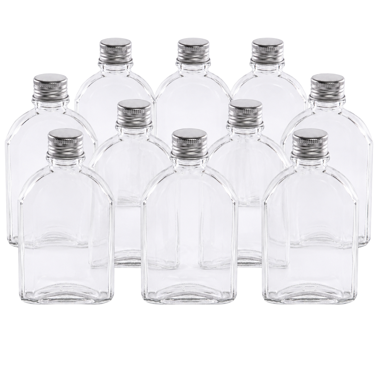 Glass Flask Bottles 200ml - Set of 10