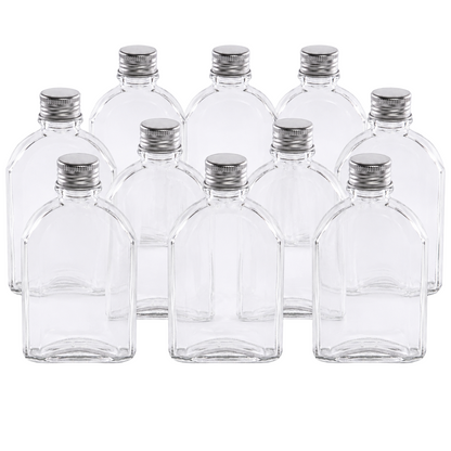 Glass Flask Bottles 200ml - Set of 10