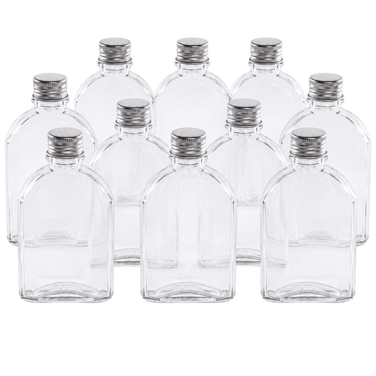 Glass Flask Bottles 200ml - Set of 10