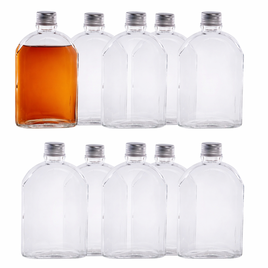 Glass Flask Bottles 350ml - Set of 10