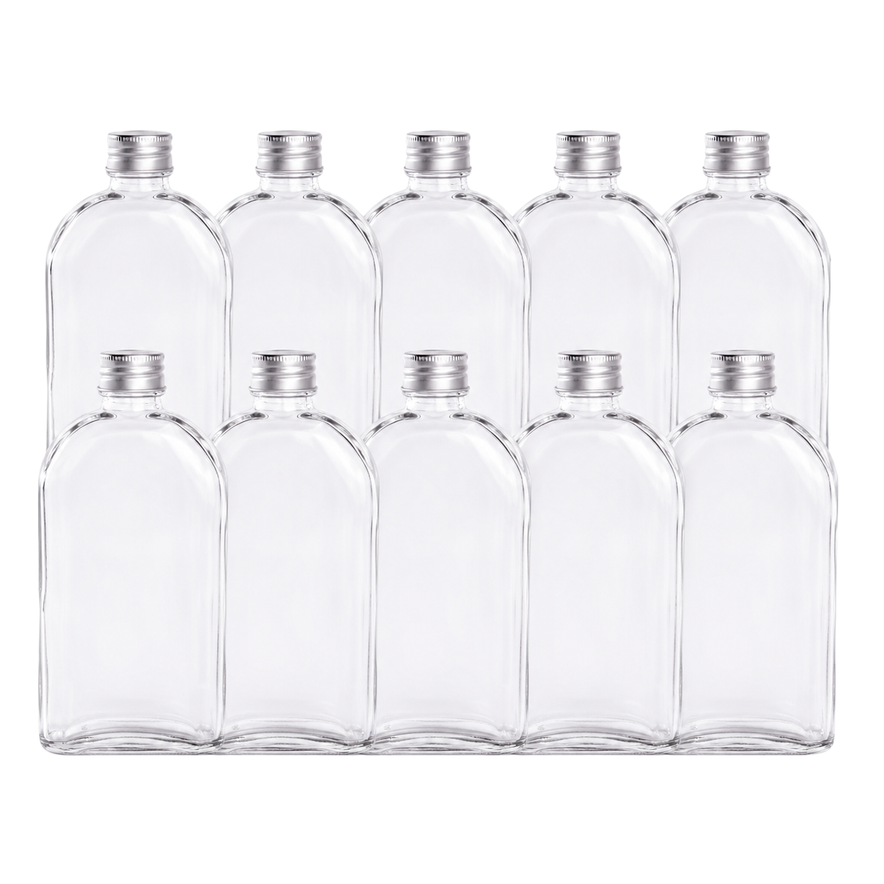 Glass Flask Bottles 350ml - Set of 10