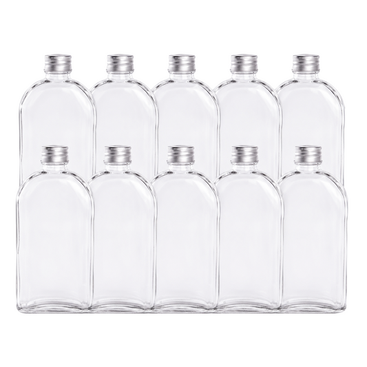 Glass Flask Bottles 350ml - Set of 10