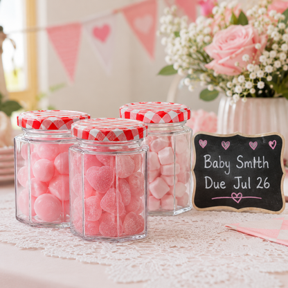 Hexagonal Jam Jars 250ml - Set of 24