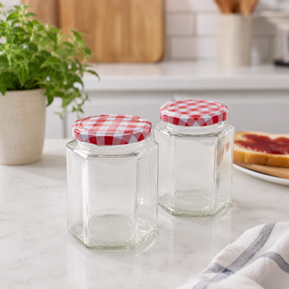 Hexagonal Jam Jars 250ml - Set of 24