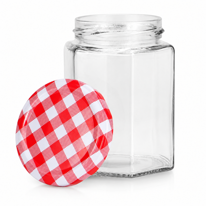 Hexagonal Jam Jars 250ml - Set of 24