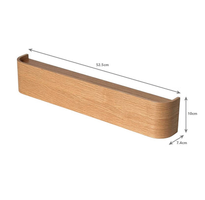 Wall-Mounted Coat Rack with 5 Hidden Hooks - Oak