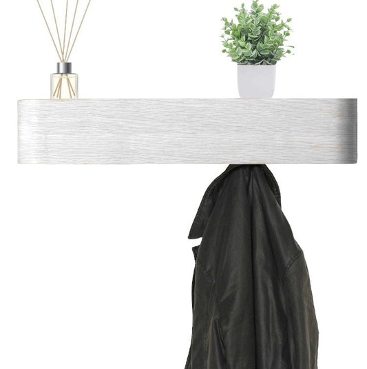 Wall-Mounted Coat Rack with 5 Hidden Hooks - White