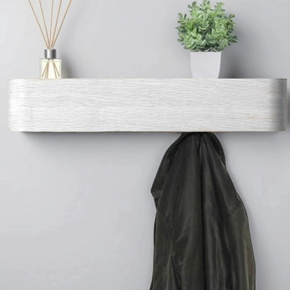 Wall-Mounted Coat Rack with 5 Hidden Hooks - White